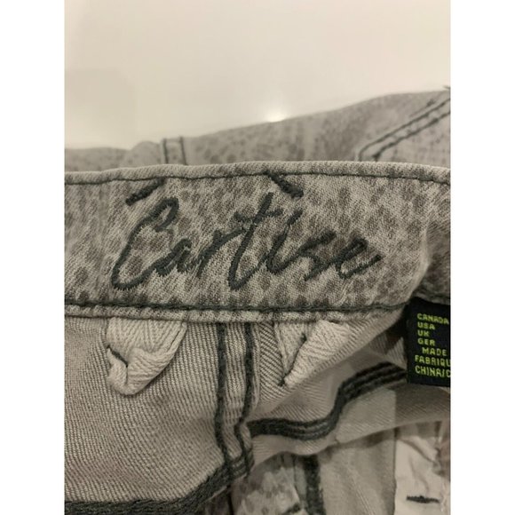 Cartise Gray washed leopard floral Straight star button Women's Sz 10 Jeans 29" - Picture 8 of 13